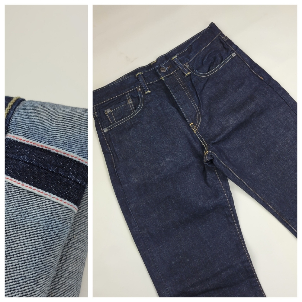 Rare Levis 522 Slim Tapered Selvedge Rigid Jeans Size 29x34